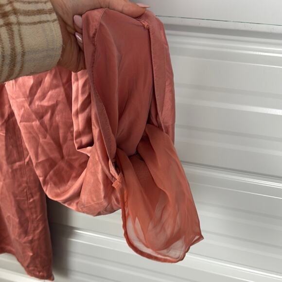 Vintage Ann Taylor Pink SILK Wide Leg Pants - Picture 4 of 6